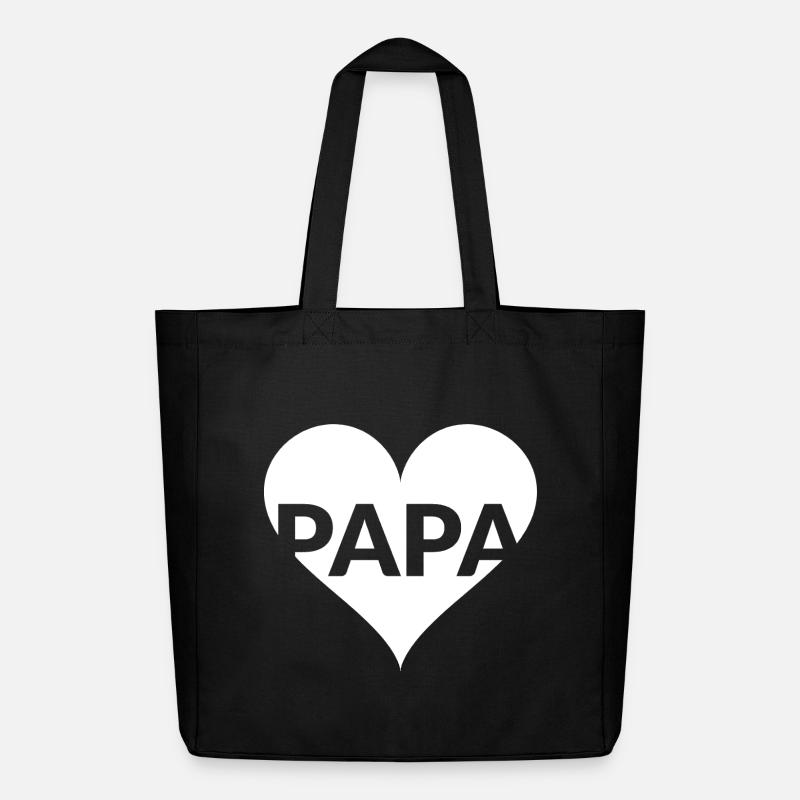 PAPA Herzliebe Design - Midweight recycelter Stoffbeutel von Stanley/Stella - Schwarz