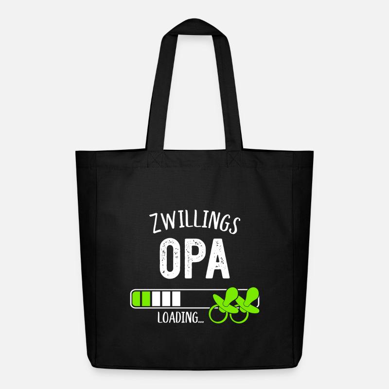 Zwillingsopa Loading Opa Großvater Zwillinge - Midweight recycelter Stoffbeutel von Stanley/Stella - Schwarz