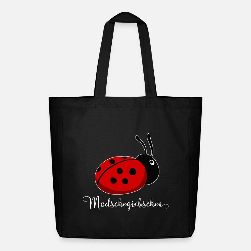 Modschegiebchen Marienkäfer Sächsisch Geschenkidee - Midweight recycelter Stoffbeutel von Stanley/Stella - Schwarz
