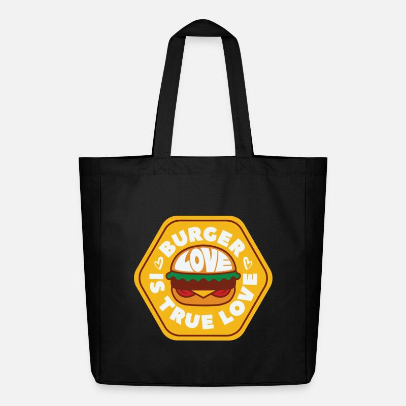 Burger Love - Midweight recycelter Stoffbeutel von Stanley/Stella - Schwarz