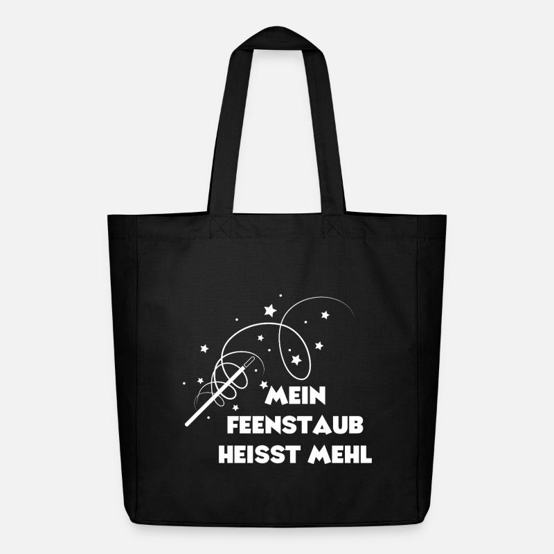 Mein Feenstaub heißt Mehl - Midweight recycelter Stoffbeutel von Stanley/Stella - Schwarz