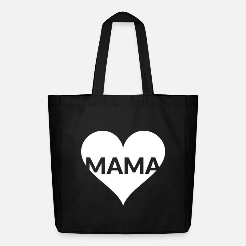 Mama Herz Muttertag - Midweight recycelter Stoffbeutel von Stanley/Stella - Schwarz
