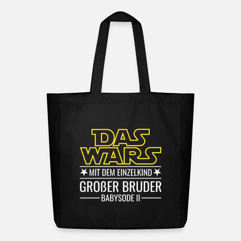 Das wars Einzelkind Babysode 2 Großer Bruder 2026 - Midweight recycelter Stoffbeutel von Stanley/Stella - Schwarz