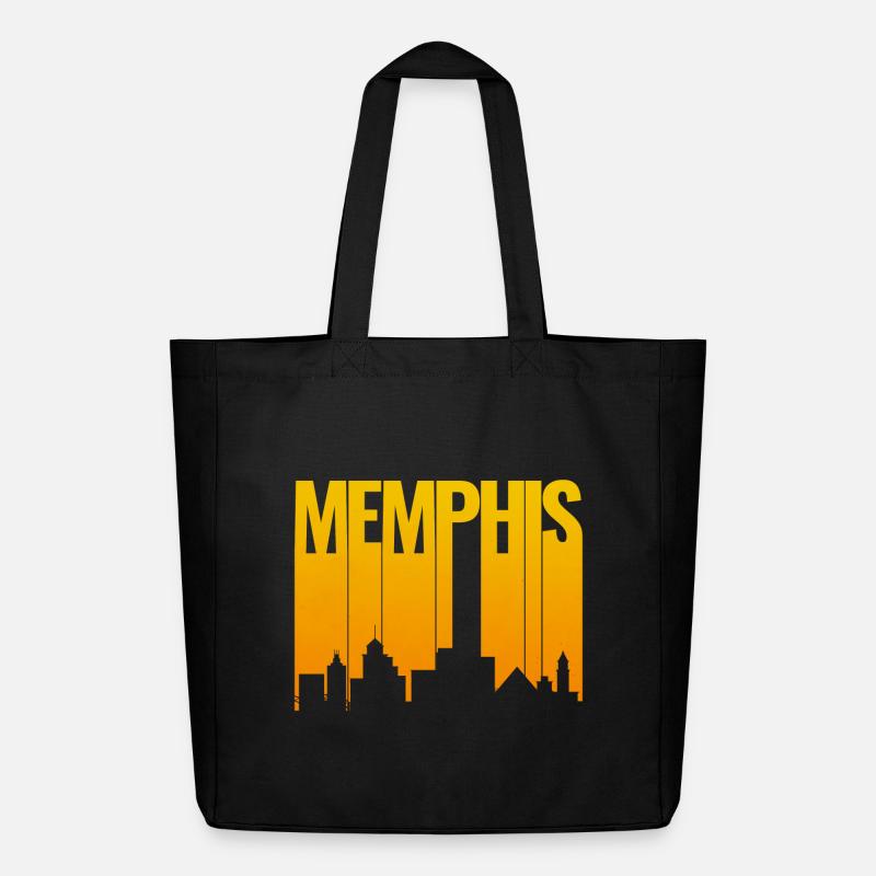 Memphis Skyline Gold Gradient - Midweight recycelter Stoffbeutel von Stanley/Stella - Schwarz