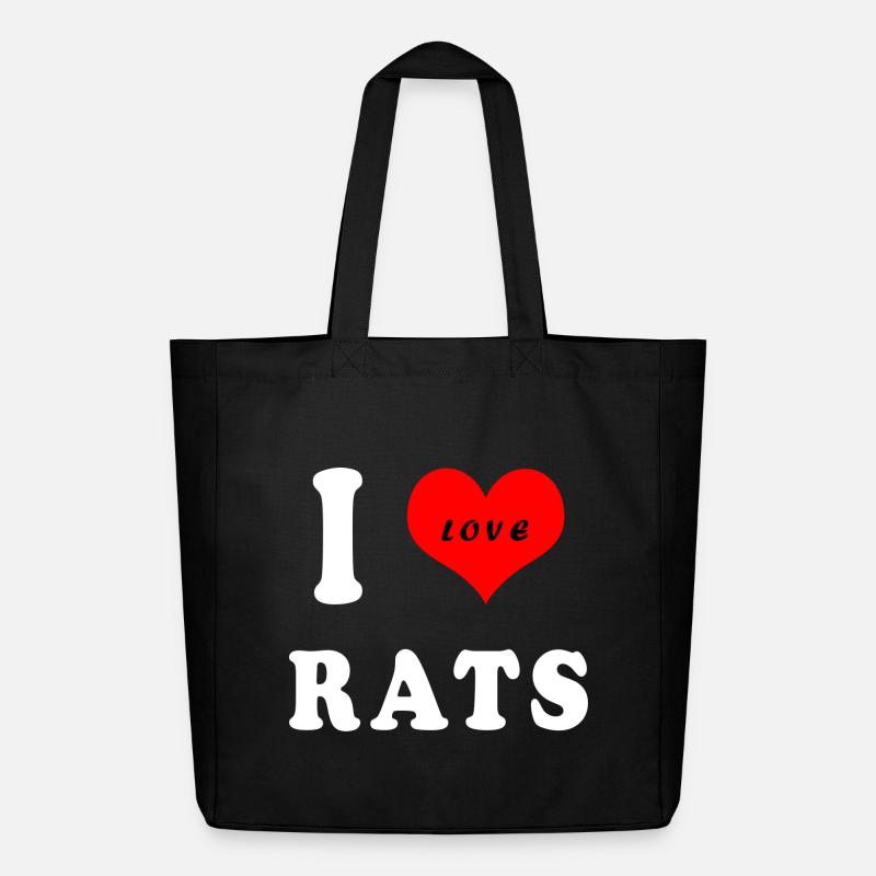 J'adore les rats - Tote bag Stanley/Stella Midweight recyclé - noir