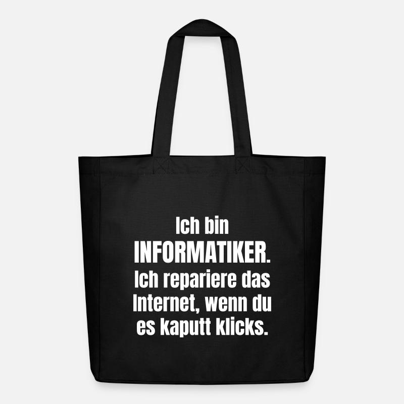 Ich bin Informatiker – Internet Reparatur - Midweight recycelter Stoffbeutel von Stanley/Stella - Schwarz