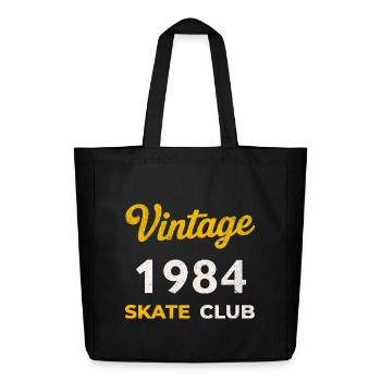Vintage 1984 Skate Club Retro Geburtsjahr Geschenk - Midweight recycelter Stoffbeutel von Stanley/Stella - Schwarz - Vorne