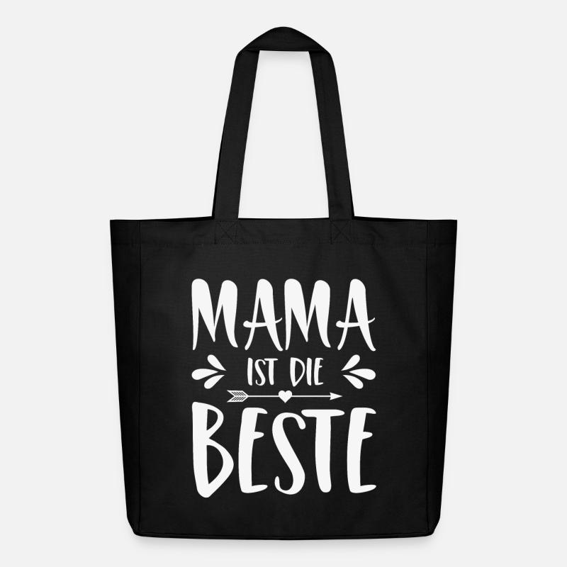 Mama ist die Beste - Midweight recycelter Stoffbeutel von Stanley/Stella - Schwarz