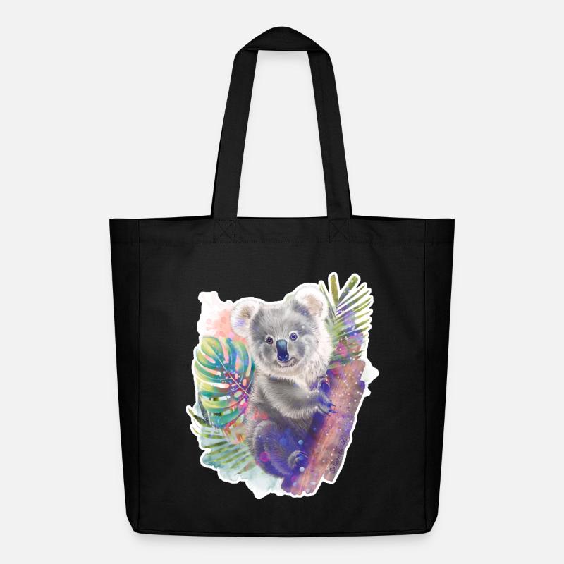 Koala | Koala Bär - Midweight recycelter Stoffbeutel von Stanley/Stella - Schwarz