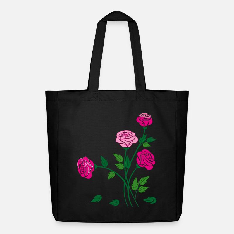 Rosen, Blumen, Garten - Midweight recycelter Stoffbeutel von Stanley/Stella - Schwarz