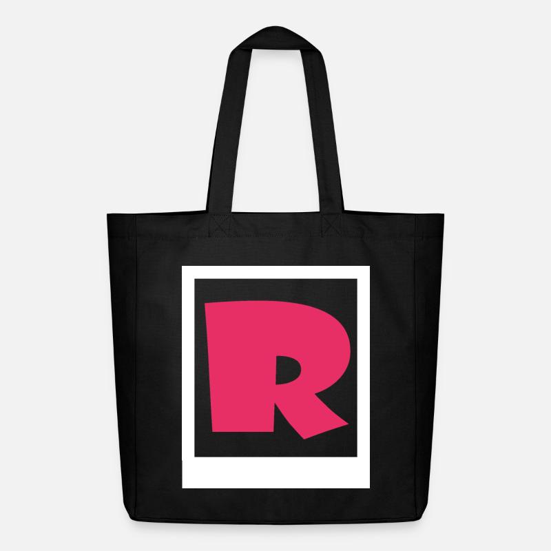 Simple pink gothic R - Midweight Recycled Tote Bag by Stanley/Stella - black