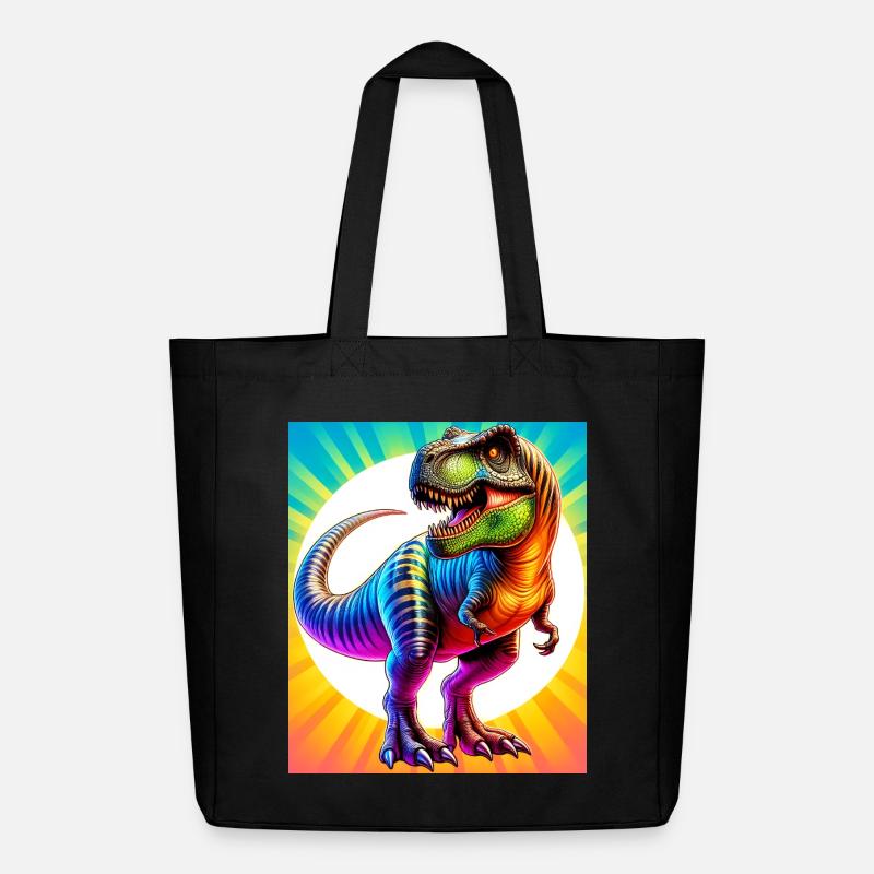 Dinosaurier - Midweight recycelter Stoffbeutel von Stanley/Stella - Schwarz