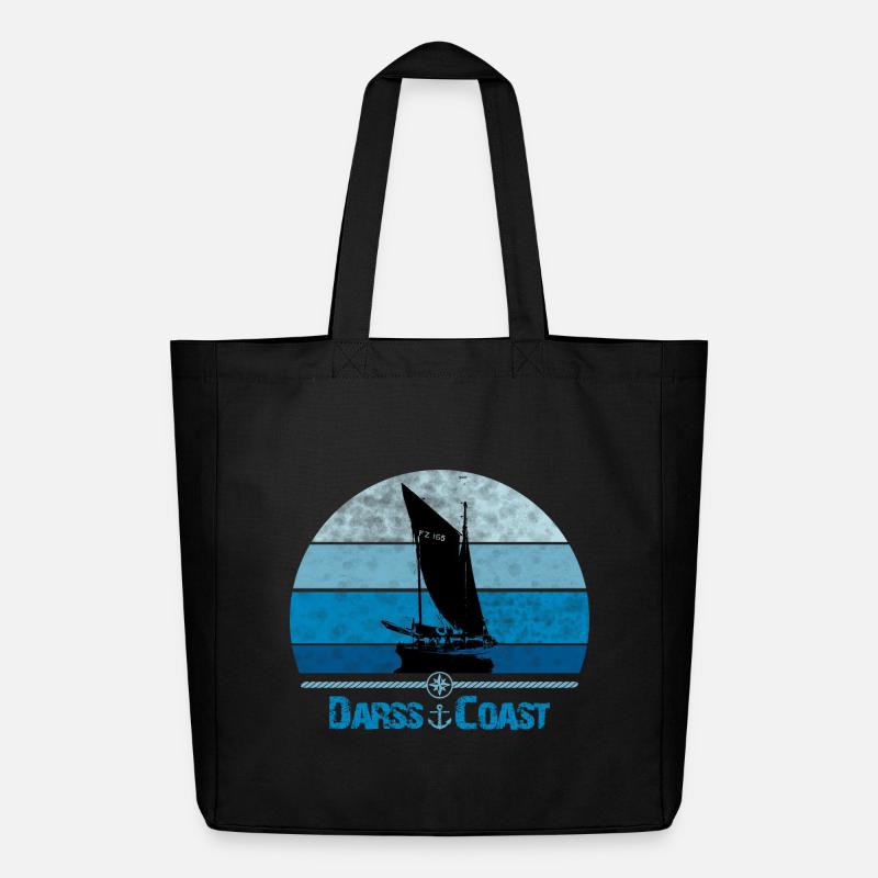 Darss Coast with Zeesboot - Midweight Recycled Tote Bag by Stanley/Stella - black