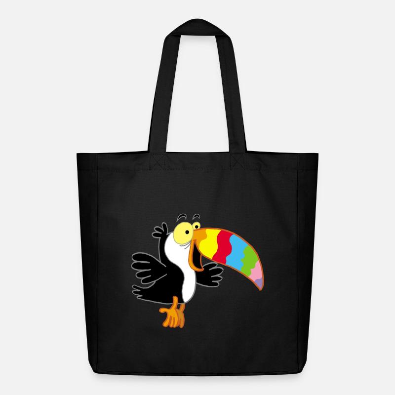 Oiseau et bec multicolore - Tote bag Stanley/Stella Midweight recyclé - noir