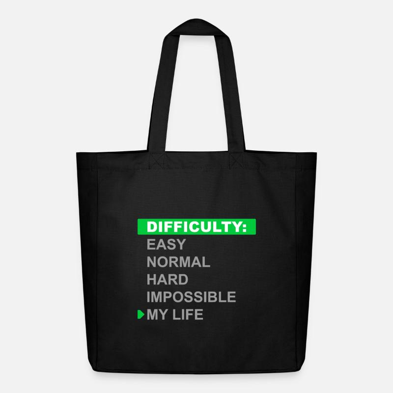 Mode de difficulté – Ma vie - Tote bag Stanley/Stella Midweight recyclé - noir