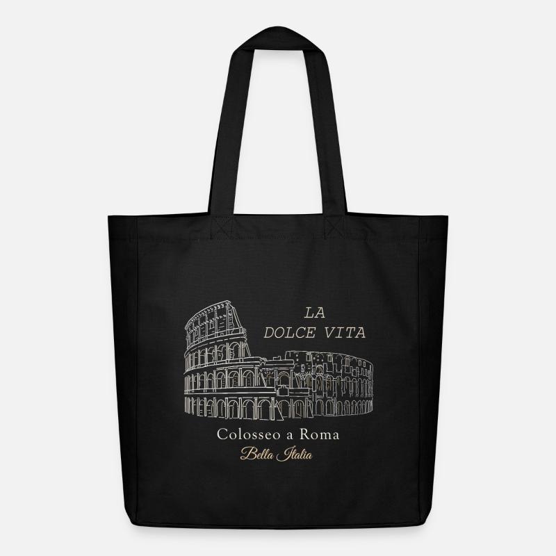 Colosseo Rom La Dolce Vita - Midweight recycelter Stoffbeutel von Stanley/Stella - Schwarz