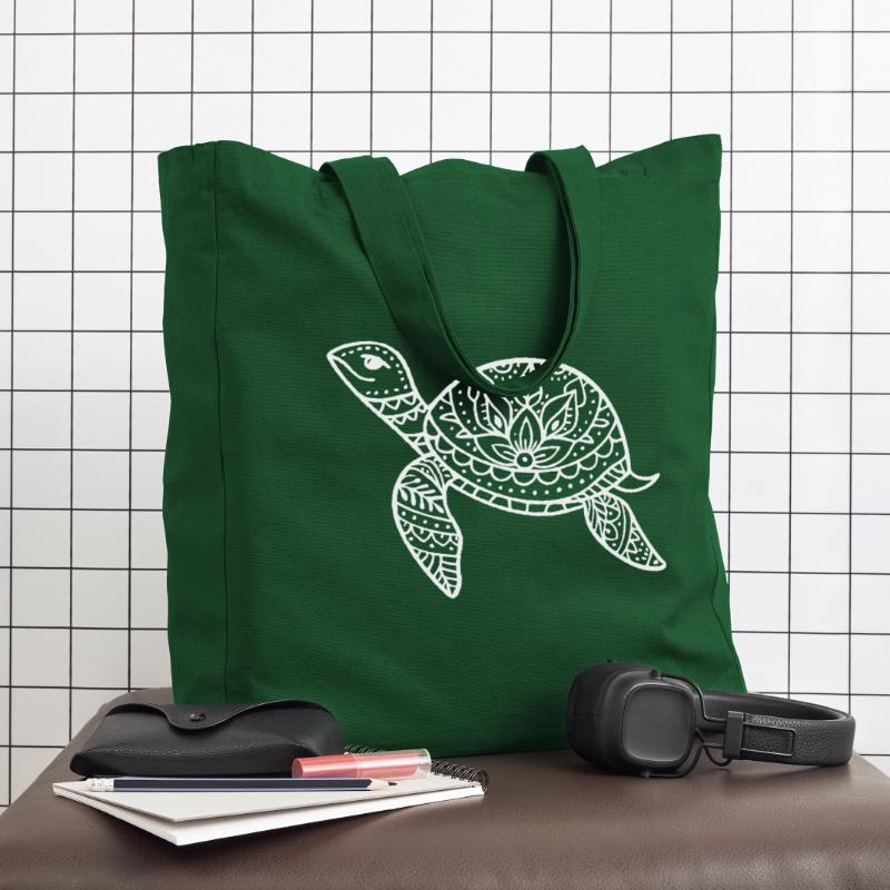 Boho turtle with pattern shell Midweight Recycled Tote Bag by Stanley/Stella