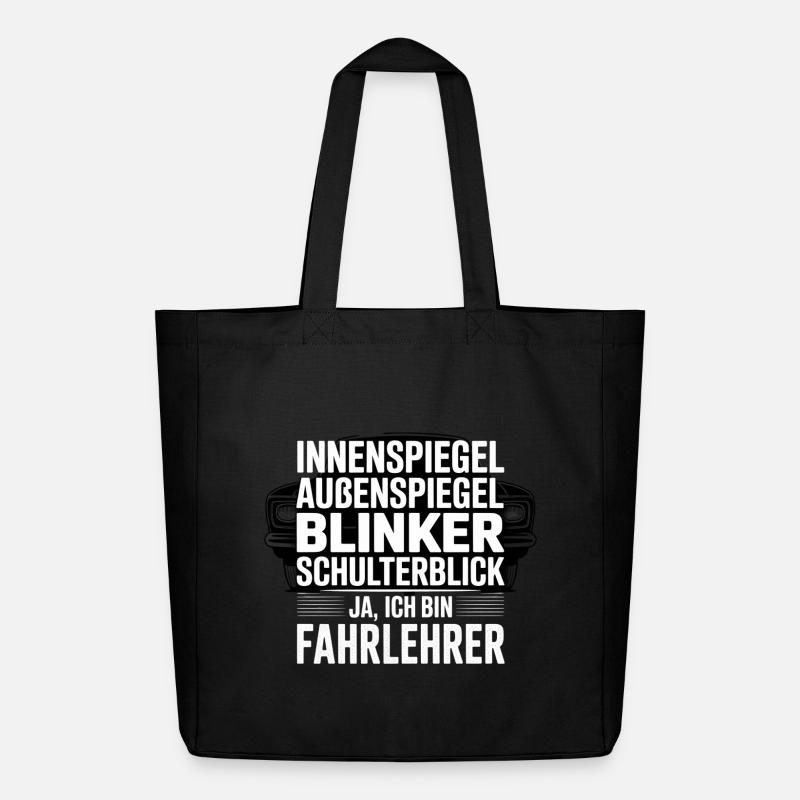 Fahrlehrer Spruch Schulterblick - Midweight recycelter Stoffbeutel von Stanley/Stella - Schwarz