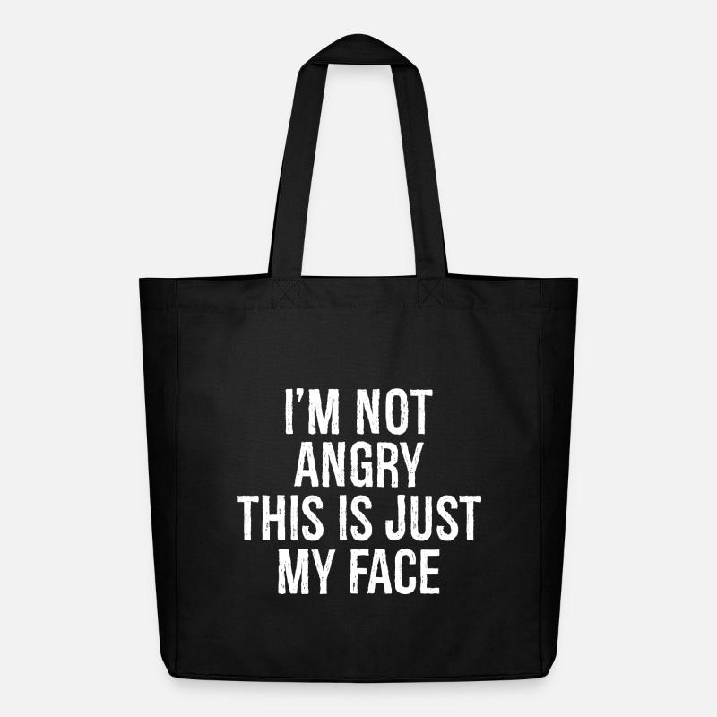 I'm not angry this is just my face - Midweight recycelter Stoffbeutel von Stanley/Stella - Schwarz