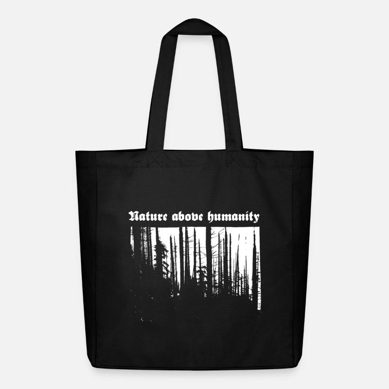 Nature above humanity - Midweight recycelter Stoffbeutel von Stanley/Stella - Schwarz