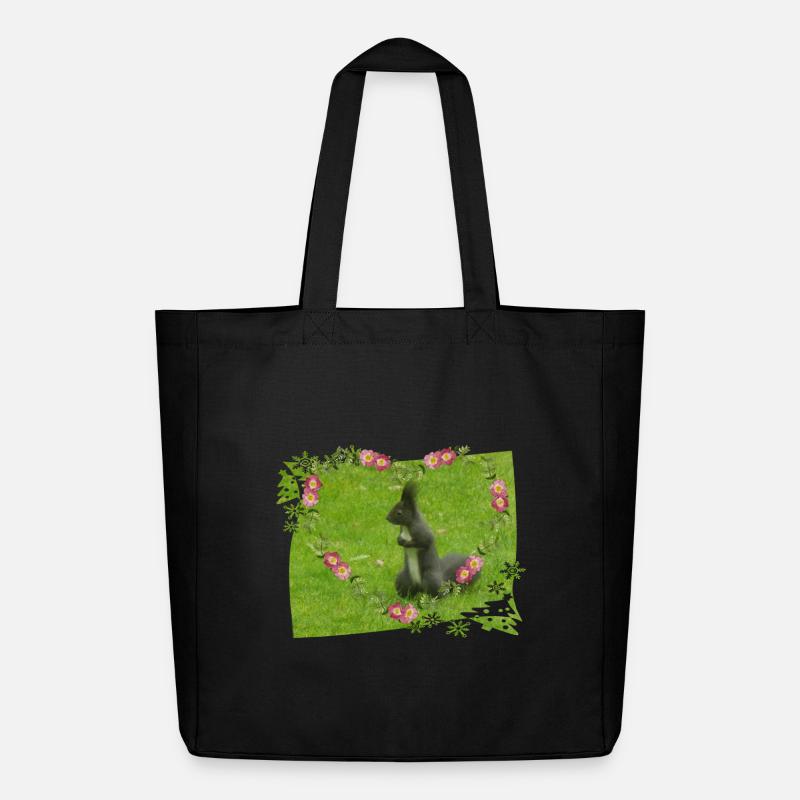 Eichhörnchen Liebe Tiere Tierfreund - Midweight recycelter Stoffbeutel von Stanley/Stella - Schwarz
