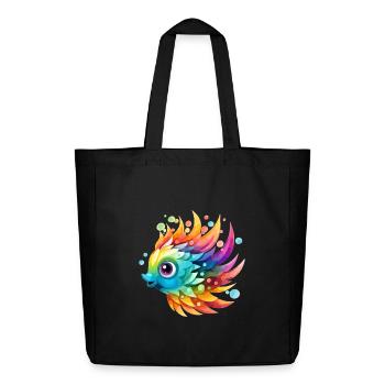Drôle de poisson coloré - Tote bag Stanley/Stella Midweight recyclé - noir - Devant