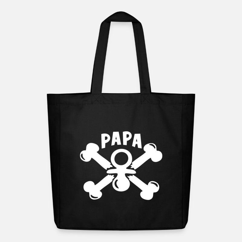 Papa Geburt Pirat Geschenk - Midweight recycelter Stoffbeutel von Stanley/Stella - Schwarz