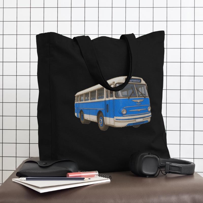 Old blue bus Midweight Recycled Tote Bag by Stanley/Stella