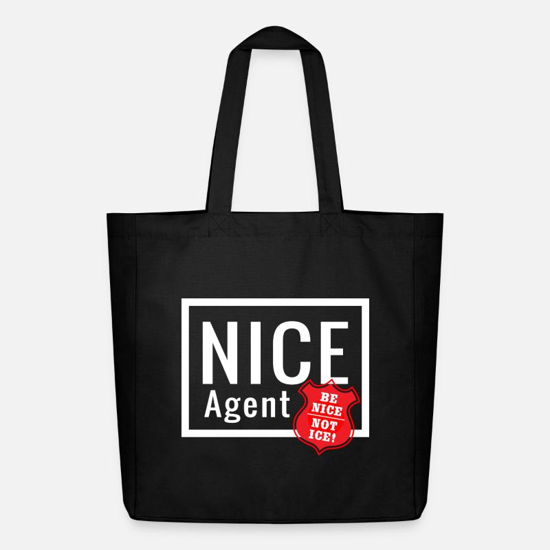 NICE Agent Logo with Statement Be Nice Badge - Midweight Recycled Tote Bag by Stanley/Stella - black