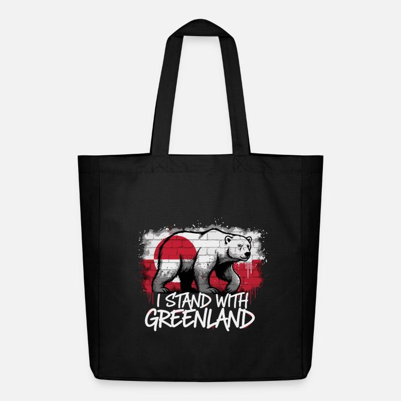I Stand With Greenland – Eisbär - Midweight recycelter Stoffbeutel von Stanley/Stella - Schwarz
