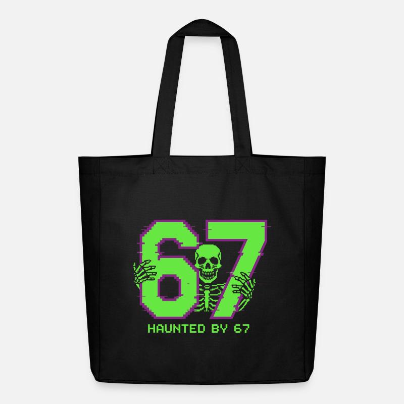 Six Seven Meme Haunted by 67 Retro Pixel - Midweight recycelter Stoffbeutel von Stanley/Stella - Schwarz