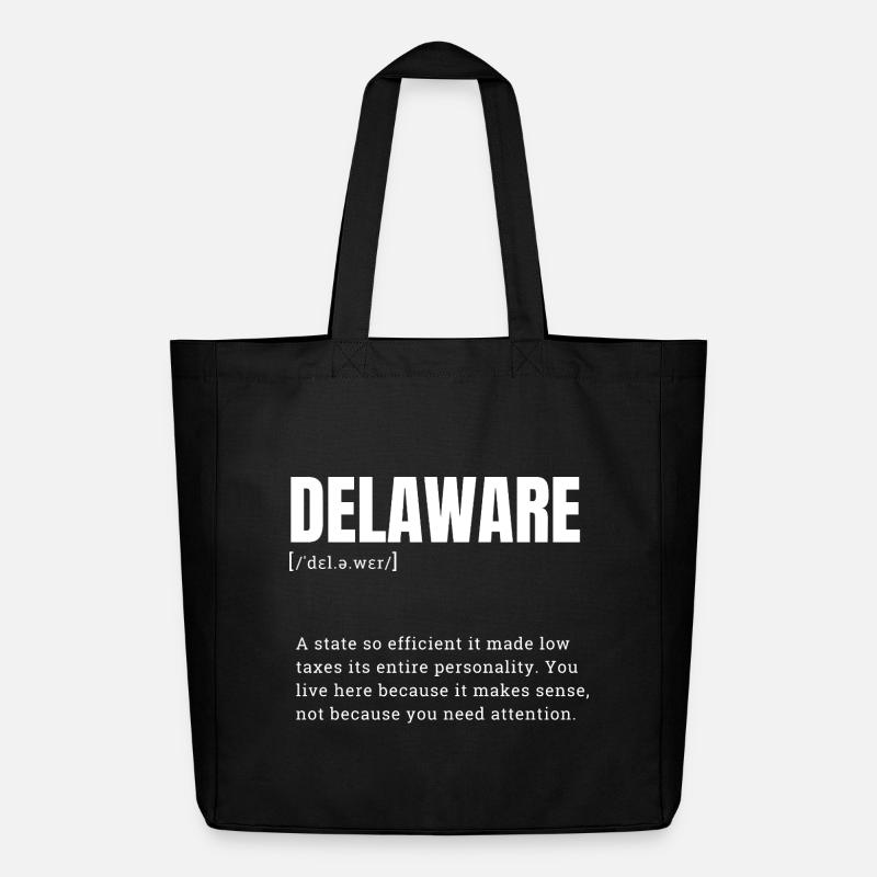 Delaware Neon Typografie - Midweight recycelter Stoffbeutel von Stanley/Stella - Schwarz