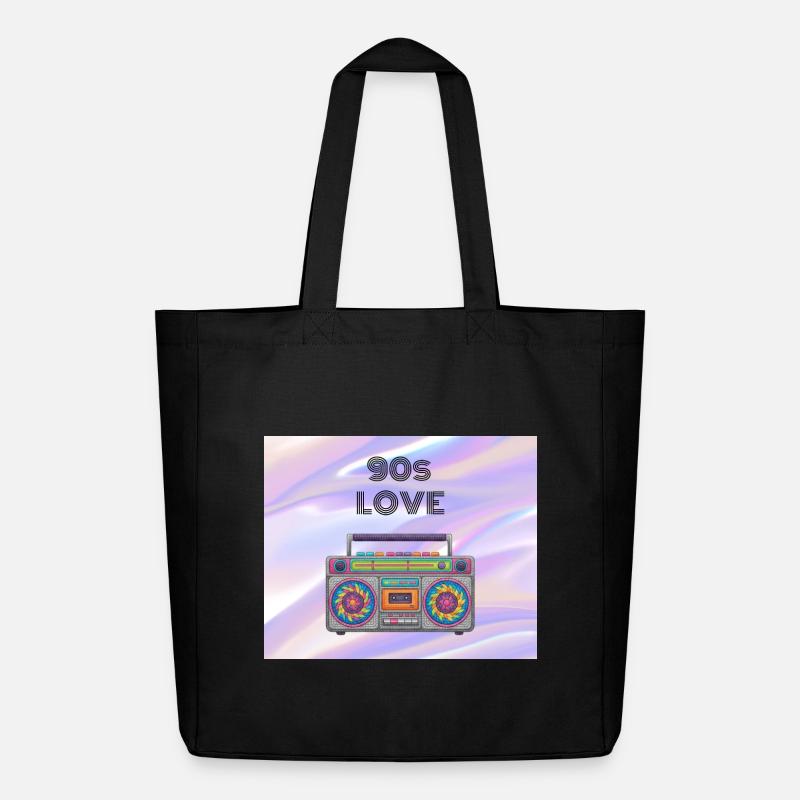 90s Liebe Boombox - Midweight recycelter Stoffbeutel von Stanley/Stella - Schwarz