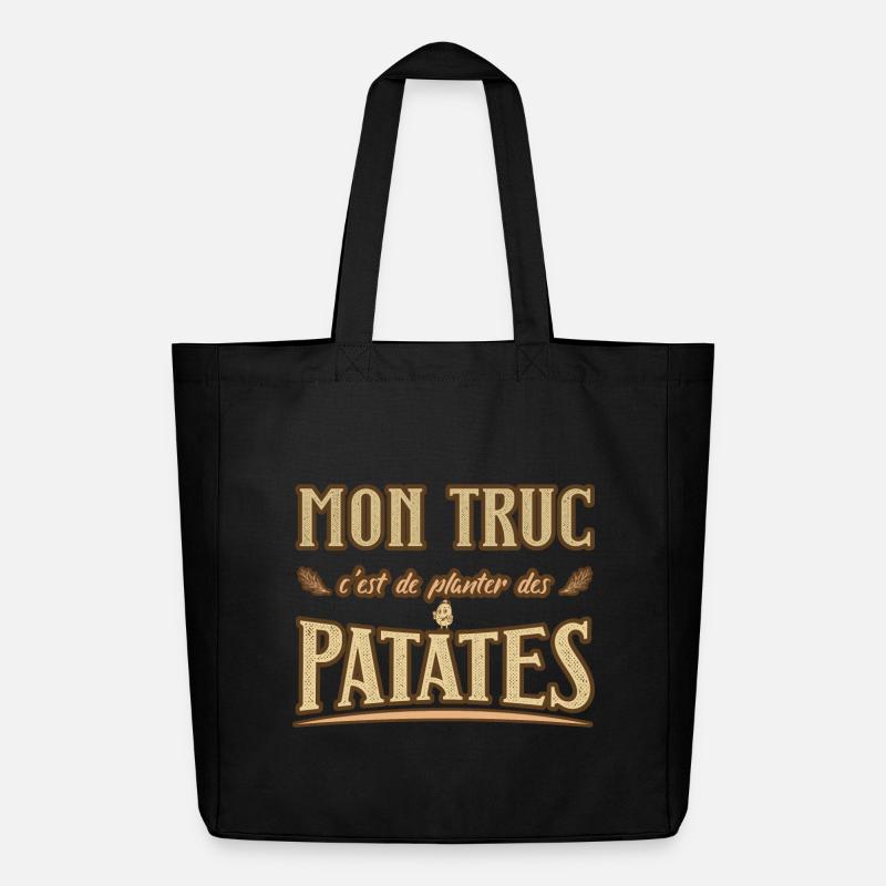 Mon truc c'est de planter des patates humour - Tote bag Stanley/Stella Midweight recyclé - noir
