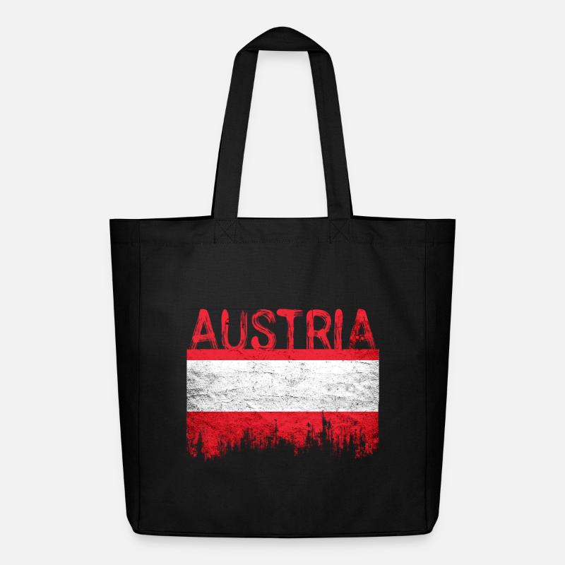Australischer Flaggenstil mit city Silhouette - Midweight recycelter Stoffbeutel von Stanley/Stella - Schwarz