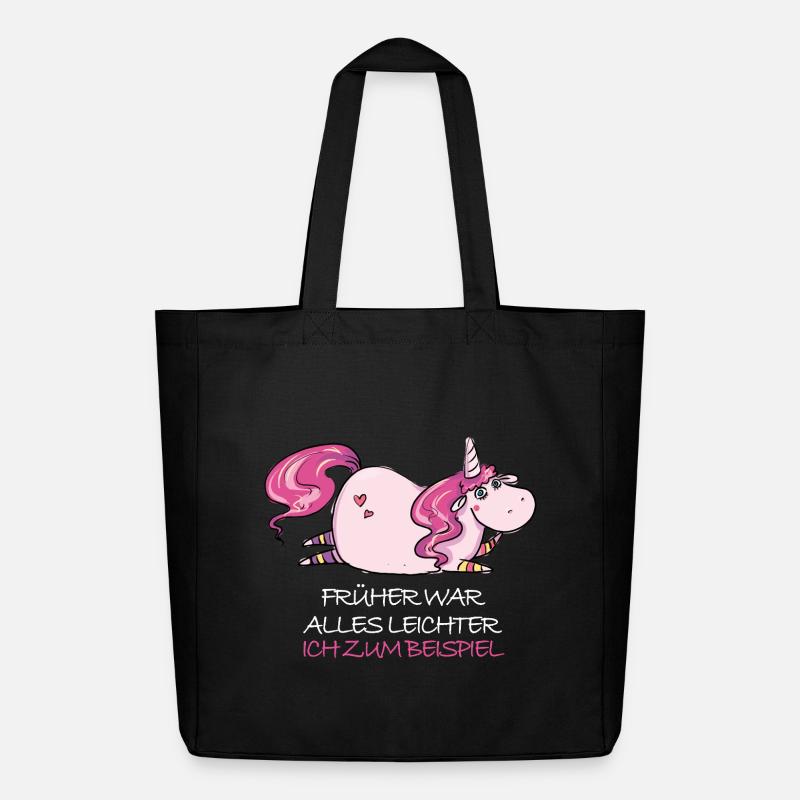 Lustige Dickes Einhorn Spruch Molliges Einhorn - Midweight recycelter Stoffbeutel von Stanley/Stella - Schwarz