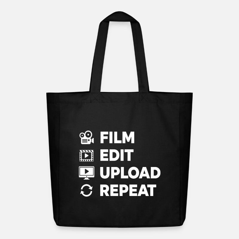 Video Editing Film Making Content Creator - Midweight Recycled Tote Bag by Stanley/Stella - black
