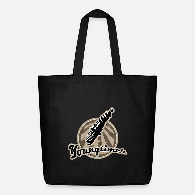 Youngtimer Zuendkerze Retro - Midweight recycelter Stoffbeutel von Stanley/Stella - Schwarz
