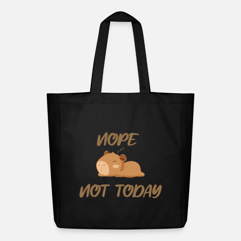 Nope not today capybara - Midweight Recycled Tote Bag by Stanley/Stella - black