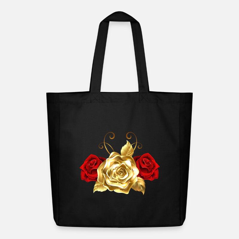 Goldene Rose - Midweight recycelter Stoffbeutel von Stanley/Stella - Schwarz