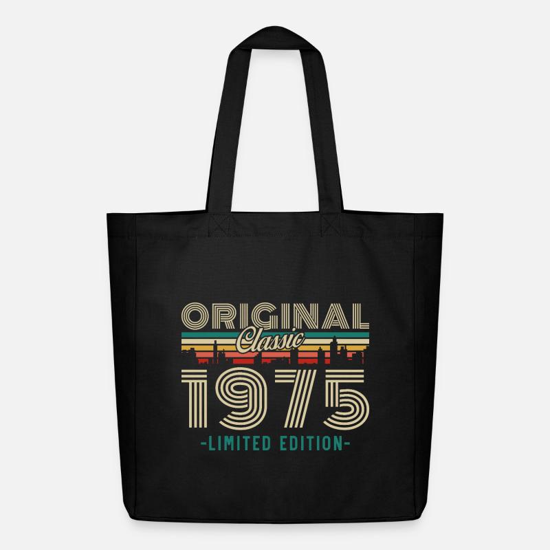 Original 1975 Vintage Retro Geburtstagsgeschenk - Midweight recycelter Stoffbeutel von Stanley/Stella - Schwarz