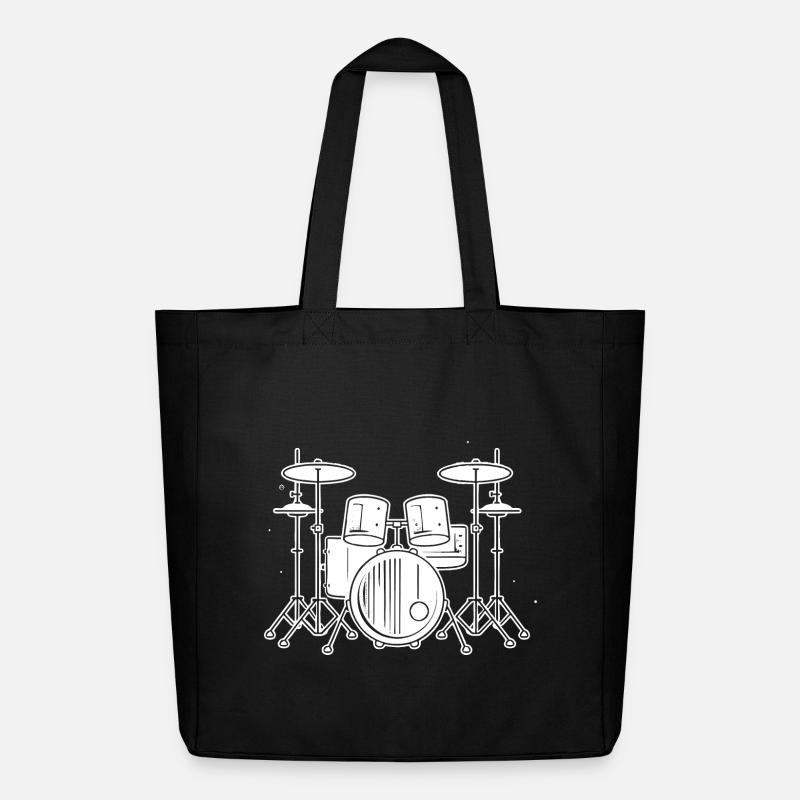 Drum Set Zeichnung - Midweight recycelter Stoffbeutel von Stanley/Stella - Schwarz