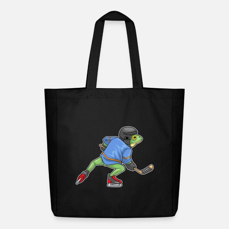 Frosch Eishockey Eishockeyschläger Sport - Midweight recycelter Stoffbeutel von Stanley/Stella - Schwarz