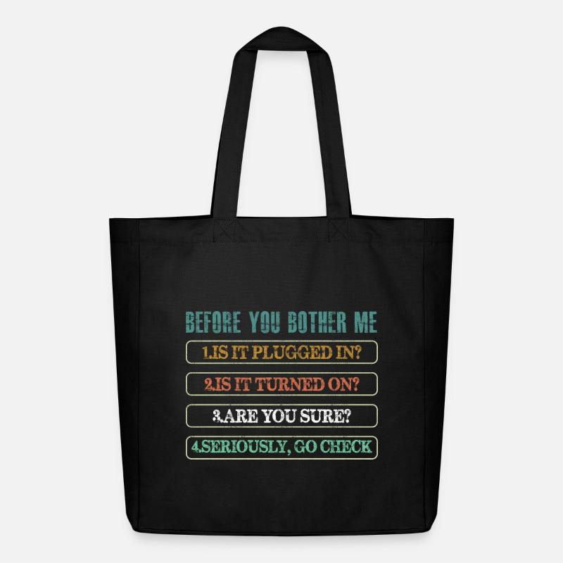 Information Technology Tech Technical Support - Midweight Recycled Tote Bag by Stanley/Stella - black