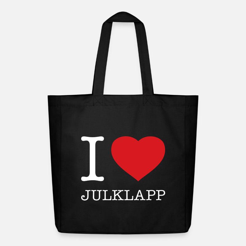I love Julklapp - Midweight recycelter Stoffbeutel von Stanley/Stella - Schwarz