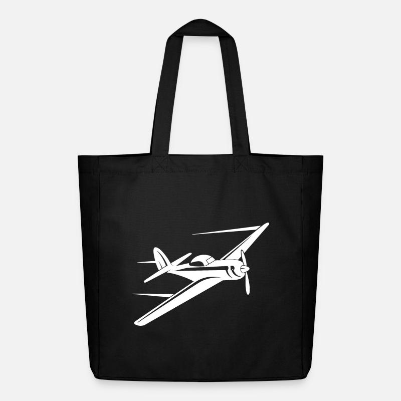 Propellerflugzeug Skizze - Midweight recycelter Stoffbeutel von Stanley/Stella - Schwarz