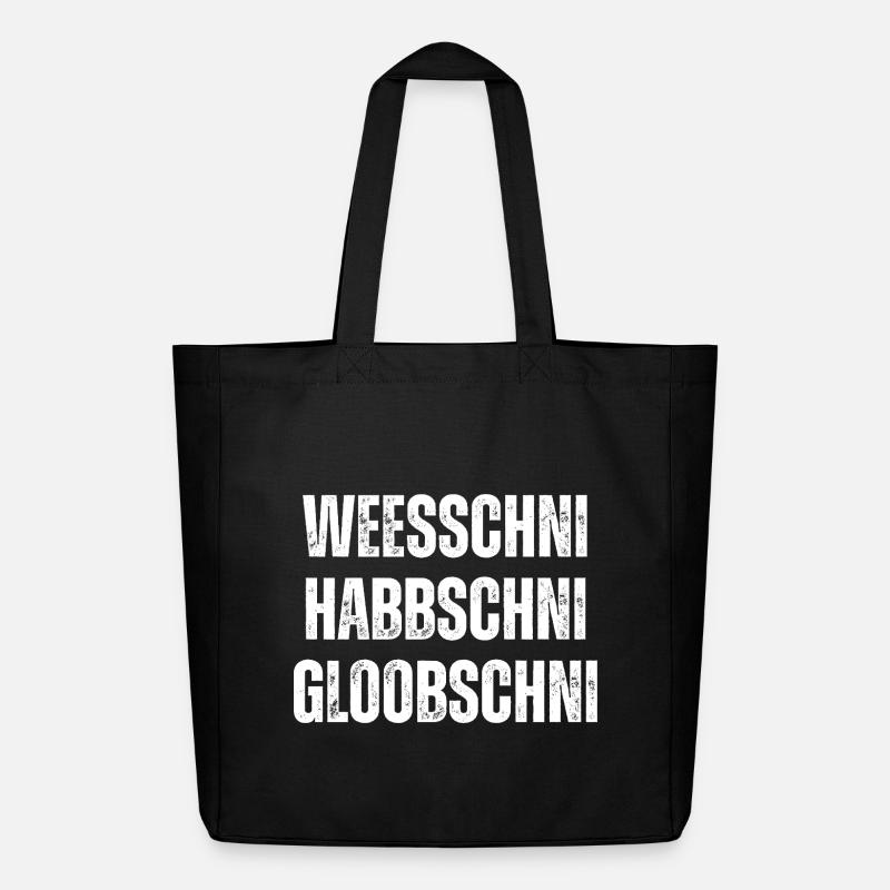 Weesschni habbschni gloobschni Sächsischer - Midweight recycelter Stoffbeutel von Stanley/Stella - Schwarz