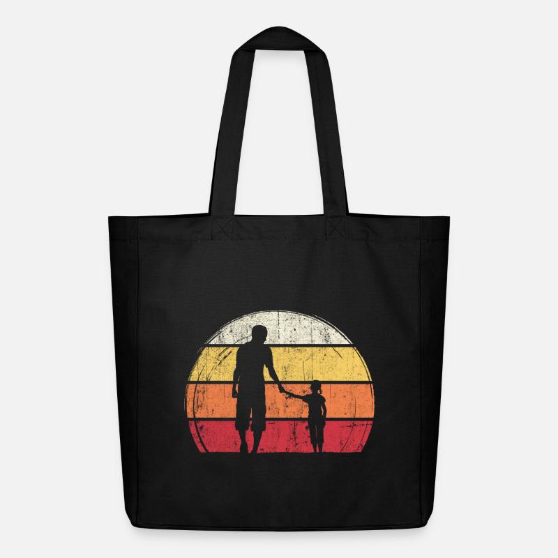 Sunset Silhouette: Vater und Kind - Midweight recycelter Stoffbeutel von Stanley/Stella - Schwarz