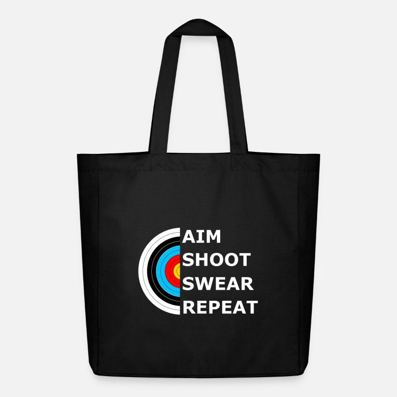 Aim Shoot Swear Repeat - Archery Target - Midweight Recycled Tote Bag by Stanley/Stella - black