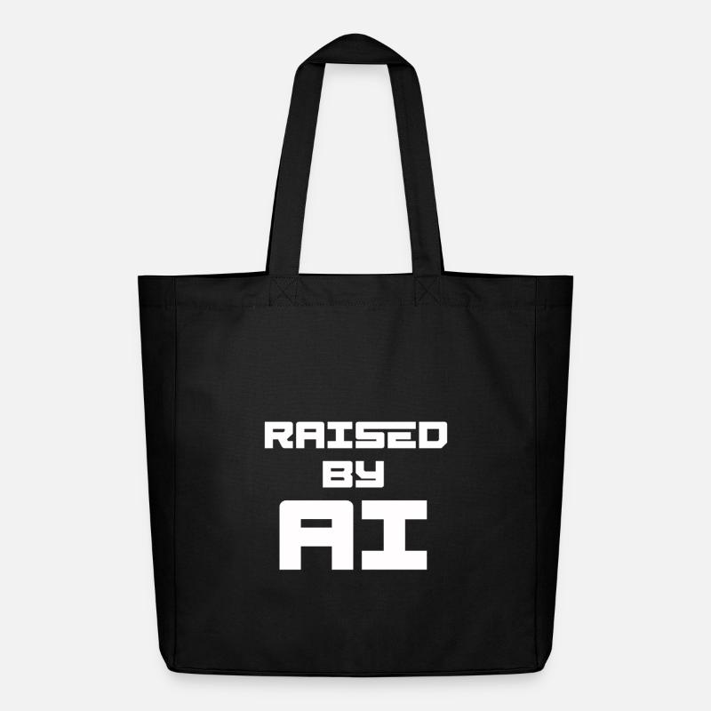 RAISED BY AI - Midweight recycelter Stoffbeutel von Stanley/Stella - Schwarz